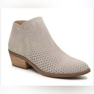 Lucky Brand Perforated Fabiana Ankle Boots - Light Gray